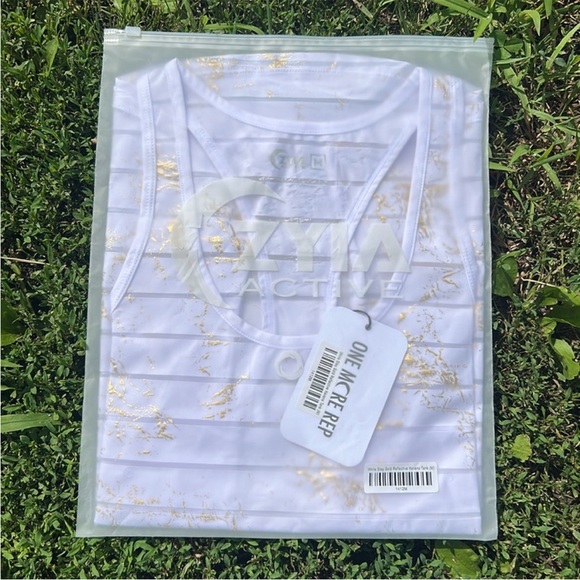 ZYIA Active White Stay Gold Havana Tank 
Size Medium New with tag and bag! - Picture 9 of 12
